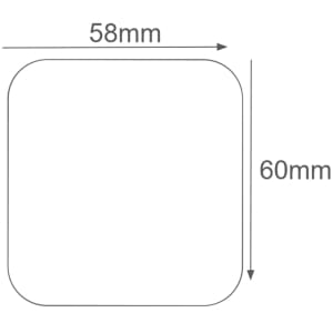 58mm x 60mm White