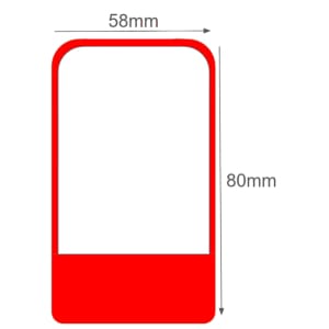 58mm x 80mm Red Border
